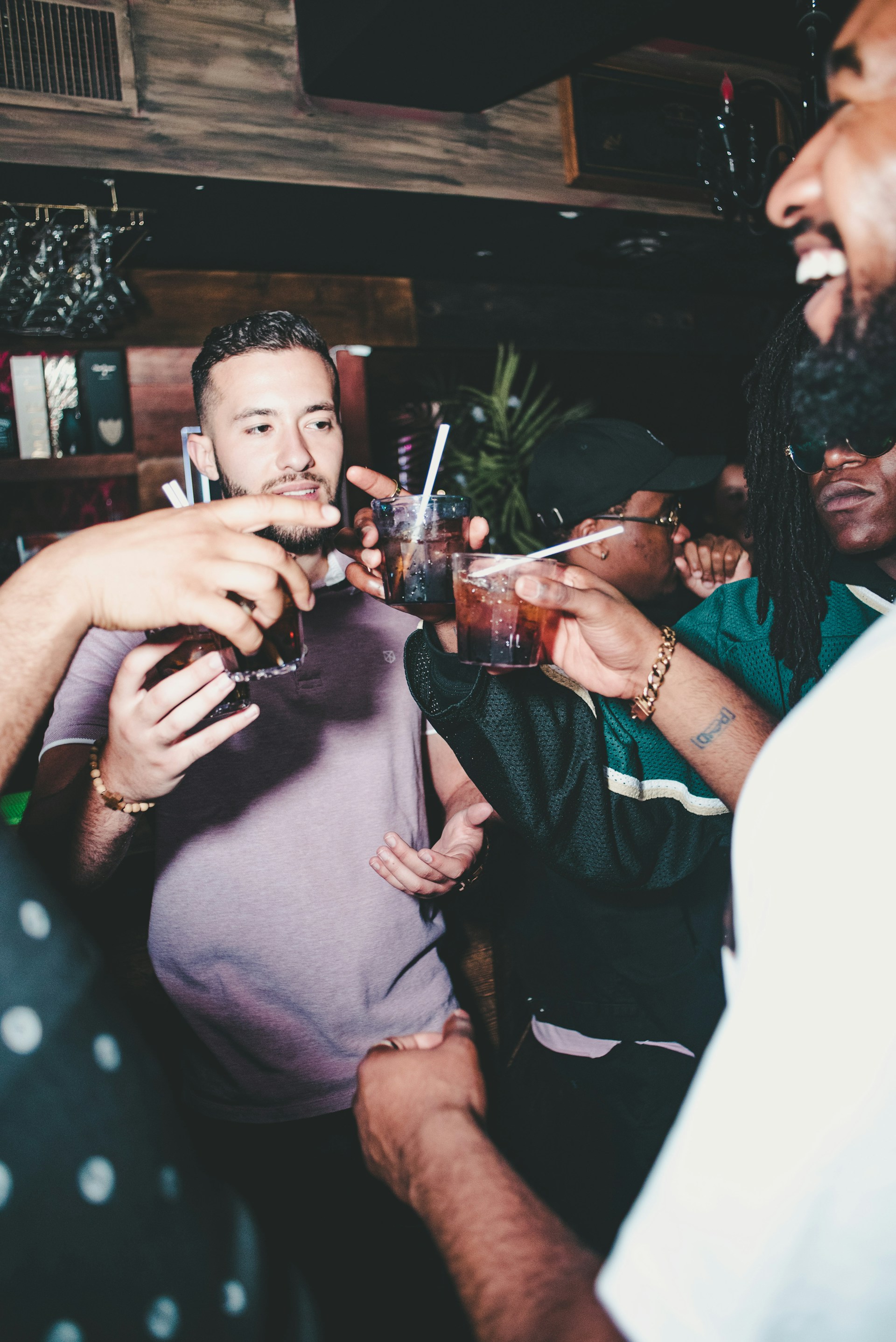 People raising their glasses