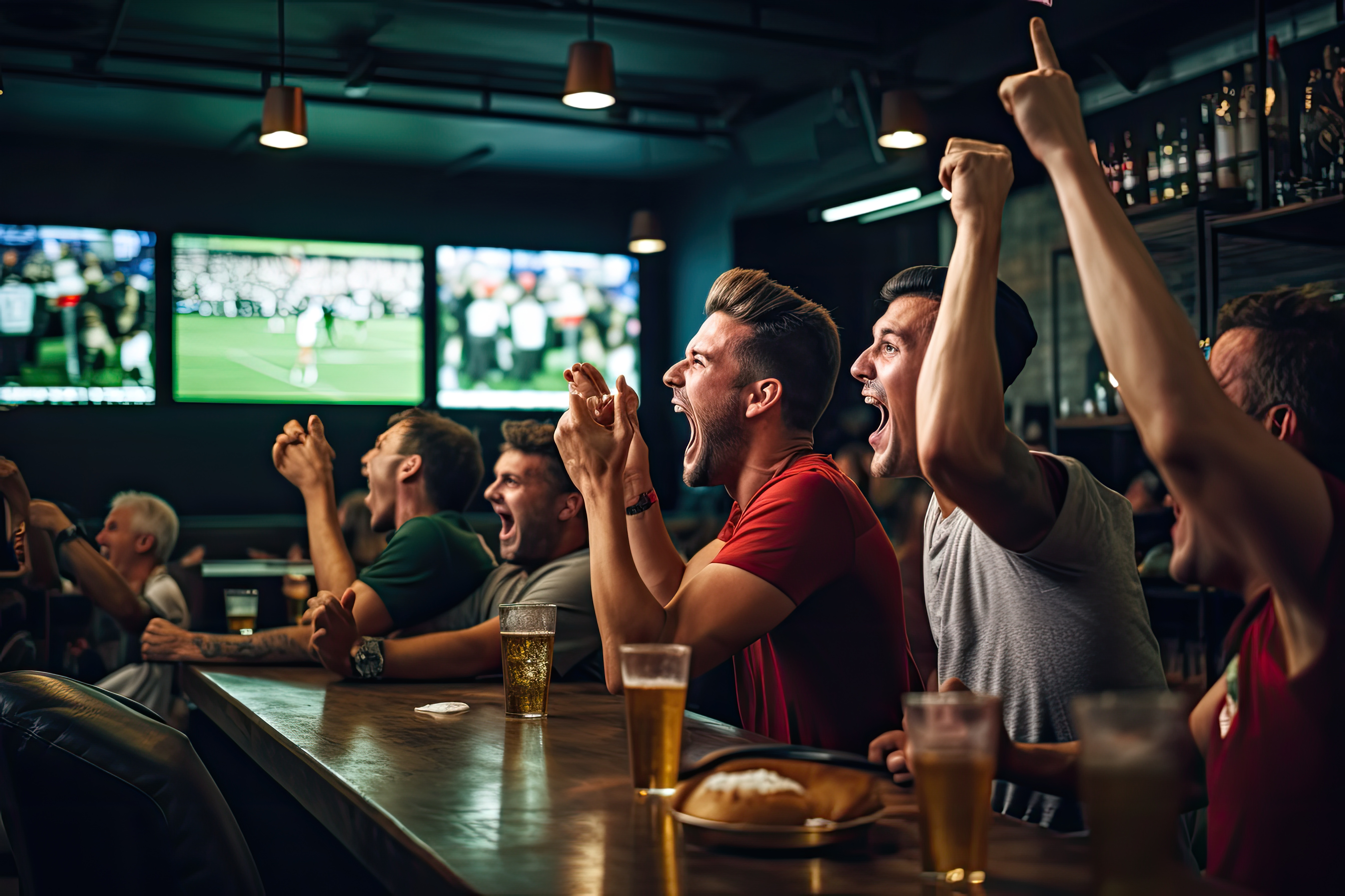 A group of friends enjoying the bar